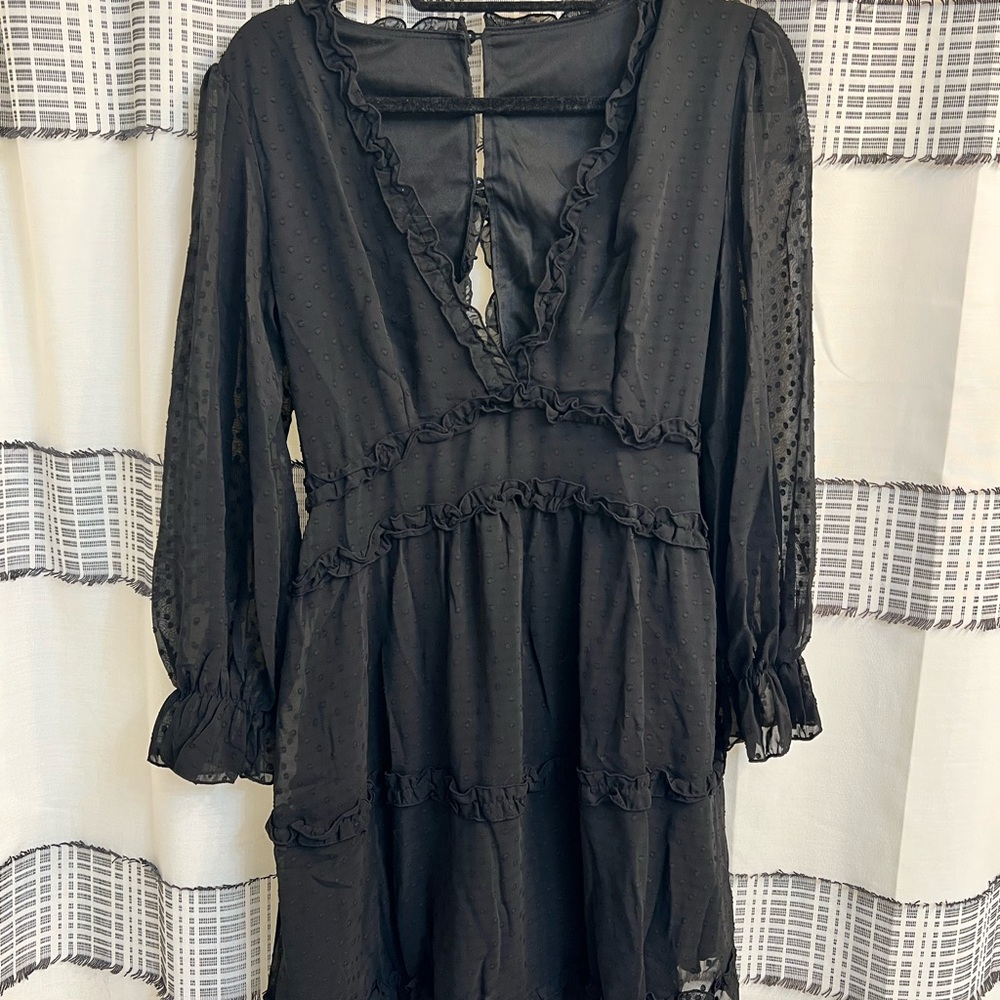 Elegant Black Ruffle Dress